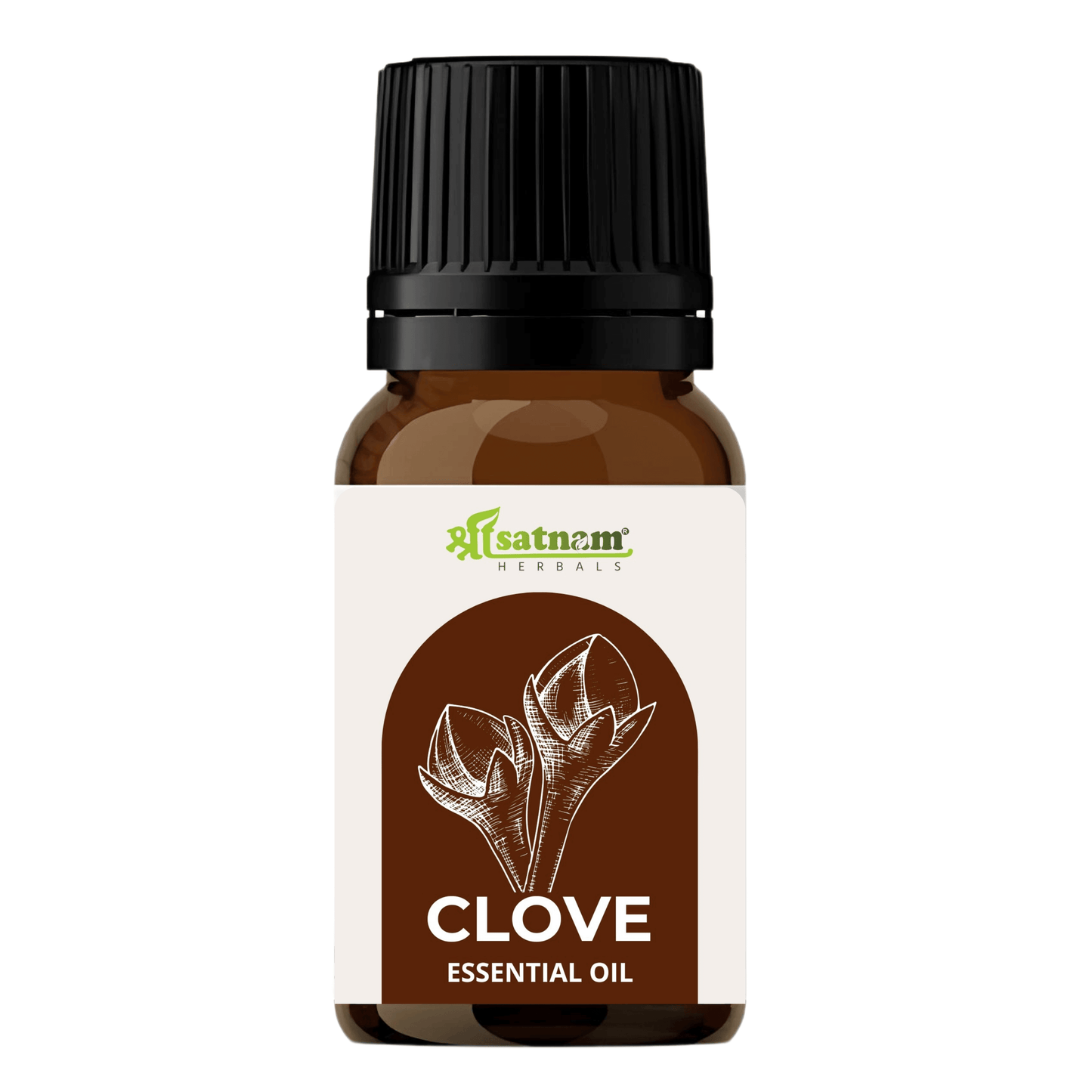 Shree Satnam Herbals pure clove essential oil bottle for hair, skin care, and aromatherapy - 15ml.