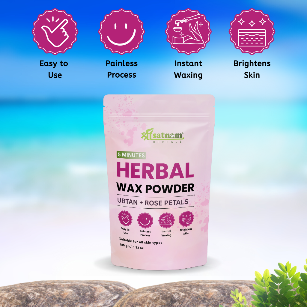 Herbal Wax Powder Painless Hair Removal & De-Tan | Ubtan, Rose & Sandalwood