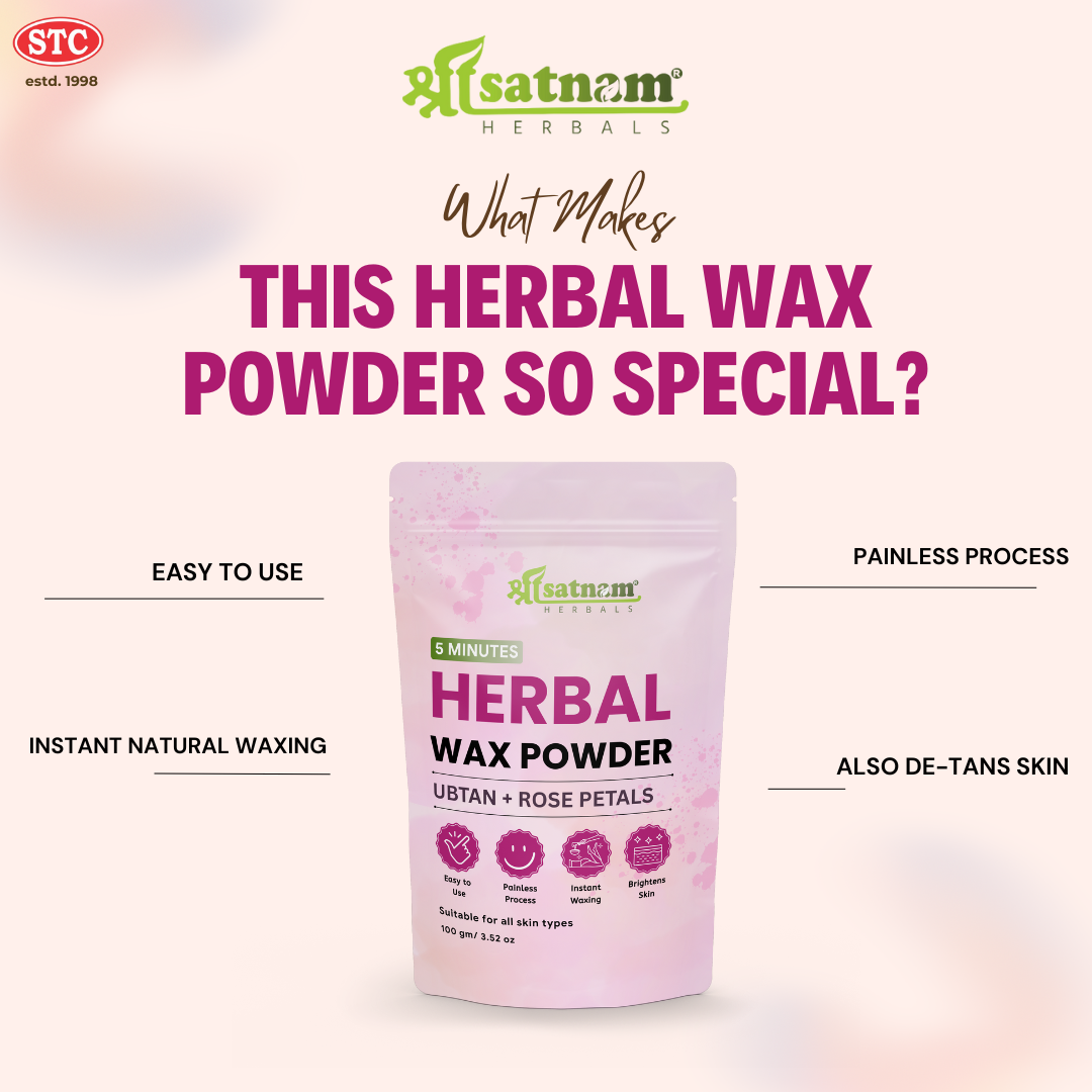 Herbal Wax Powder Painless Hair Removal & De-Tan | Ubtan, Rose & Sandalwood