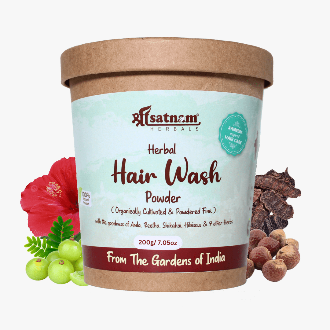 Shree Satnam Herbals Hair Wash Powder enriched with Amla, Reetha, Shikakai, Hibiscus, Manjistha, Rosemary & 9 other herbs – 200gm