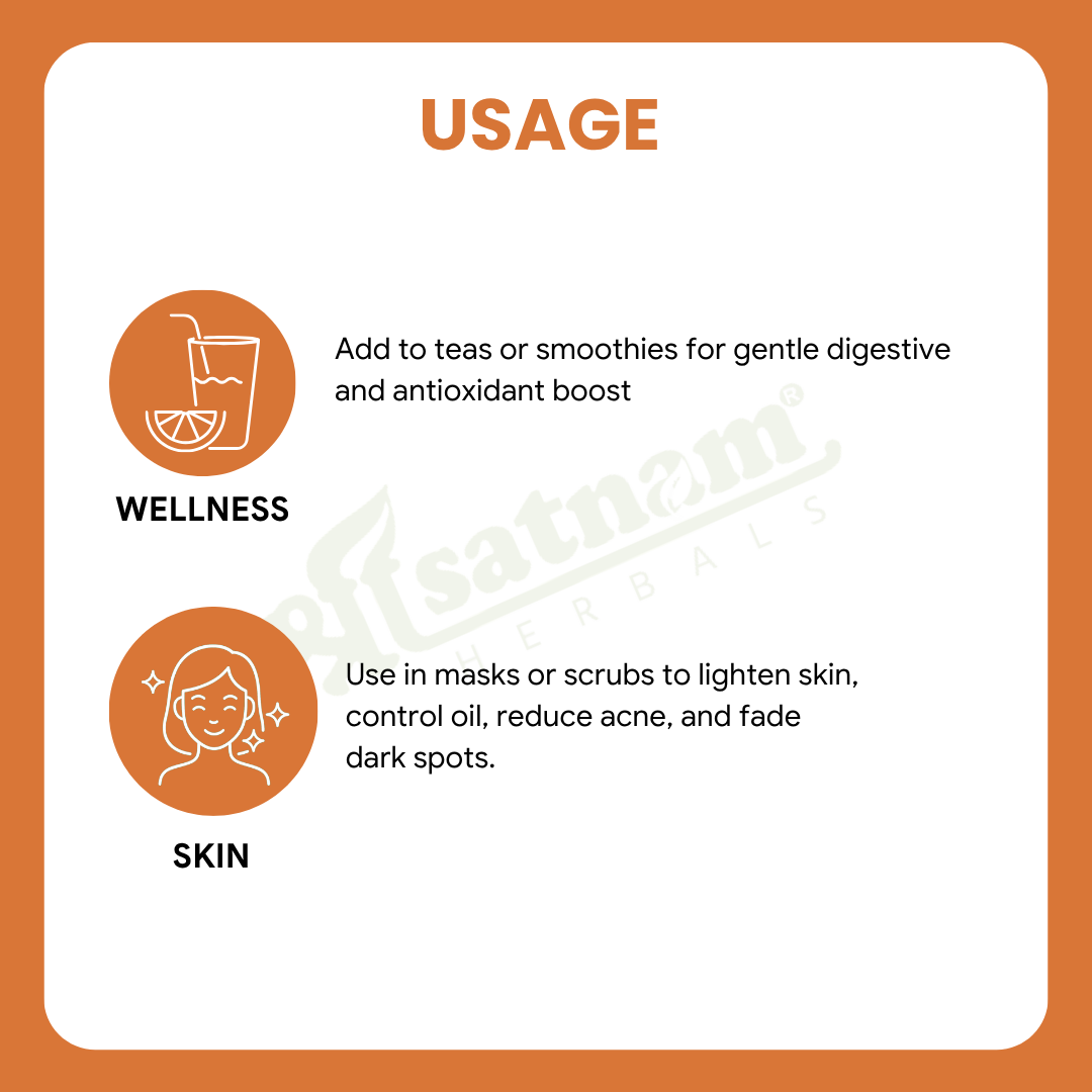 Pure Orange Peel Powder – Natural Vitamin C Exfoliant for Skin Glow, Oil Control & Gentle Detox (100g)