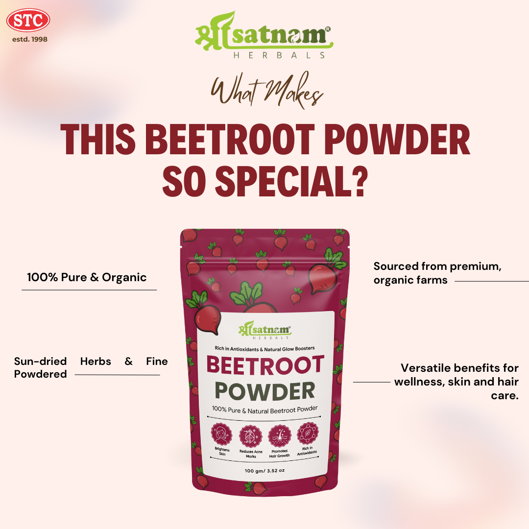 Pure Beetroot Powder – Natural Superfood for Energy, Skincare, Haircare, Heart Health & overall Wellness (100g)
