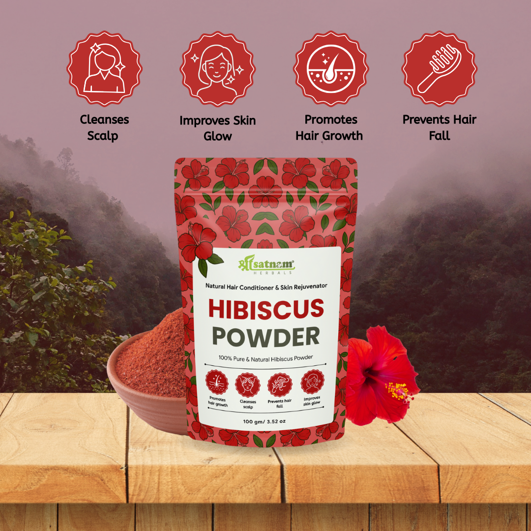 Pure Hibiscus Powder – Floral Hair Conditioner for Growth, Shine & Healthy Scalp, Skin Glow (100g)