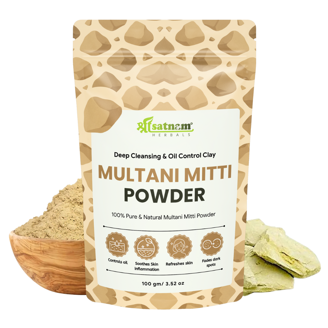 Pure Multani Mitti (Fuller’s Earth) – Natural Clay for Acne-Free Skin, Deep Cleansing & Oil Control (100g)