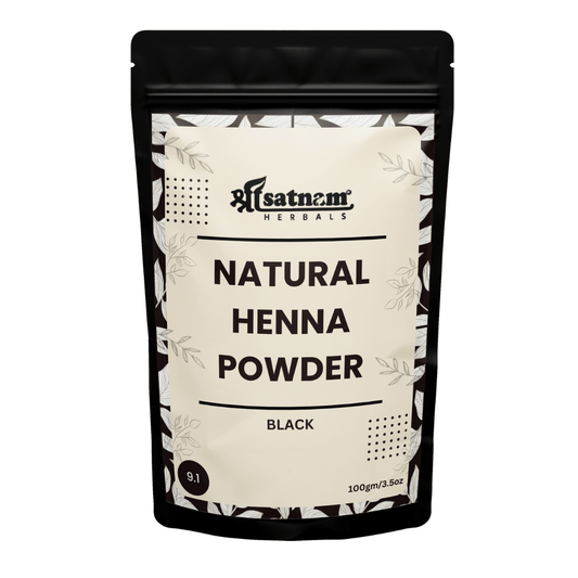 Natural Black Henna Hair Color | Ammonia Free | 100% Pure Sojat Henna | Rich, Natural Color for Stronger & Silkier Hair (100gm)