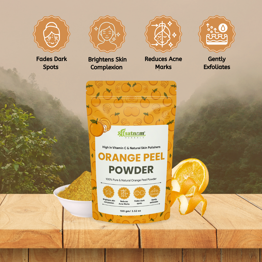 Pure Orange Peel Powder – Natural Vitamin C Exfoliant for Skin Glow, Oil Control & Gentle Detox (100g)