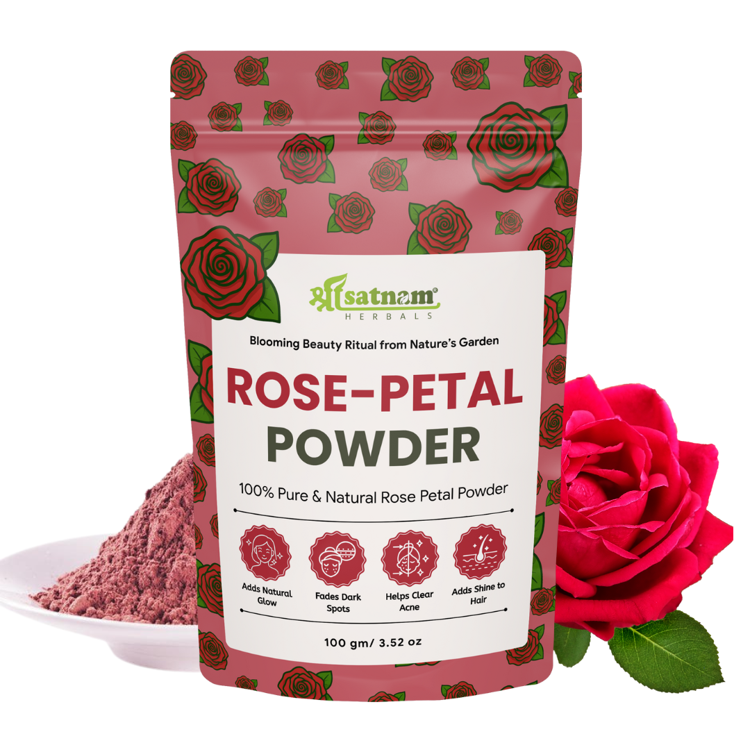Pure Rose Petal Powder – Gentle Floral Mask for Hydrated, Glowing Skin & Delicate Hair Care (100g)