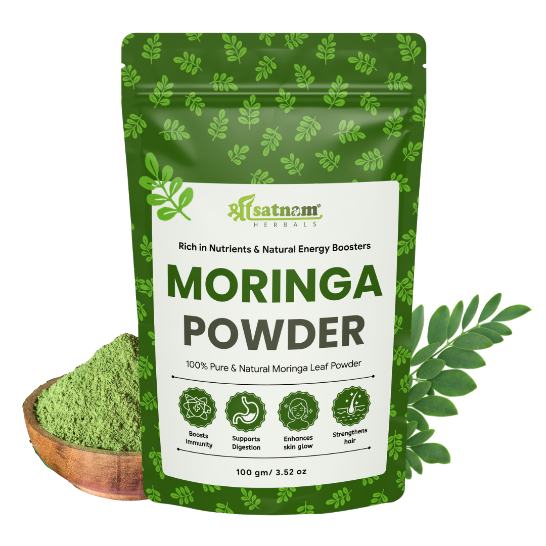 Pure Moringa Powder – Herbal Superfood for Energy, Detox, Skin, Hair & overall Wellness (100g)