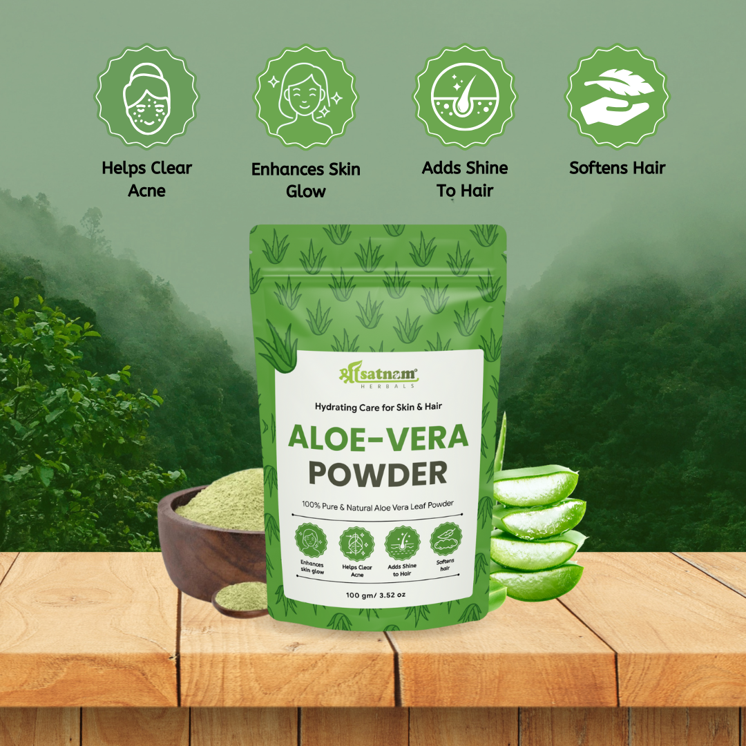 Pure Aloe Vera Powder – Hydrating Herbal Soother for Skin Repair, Sunburn Relief & Digestive Comfort (100g)