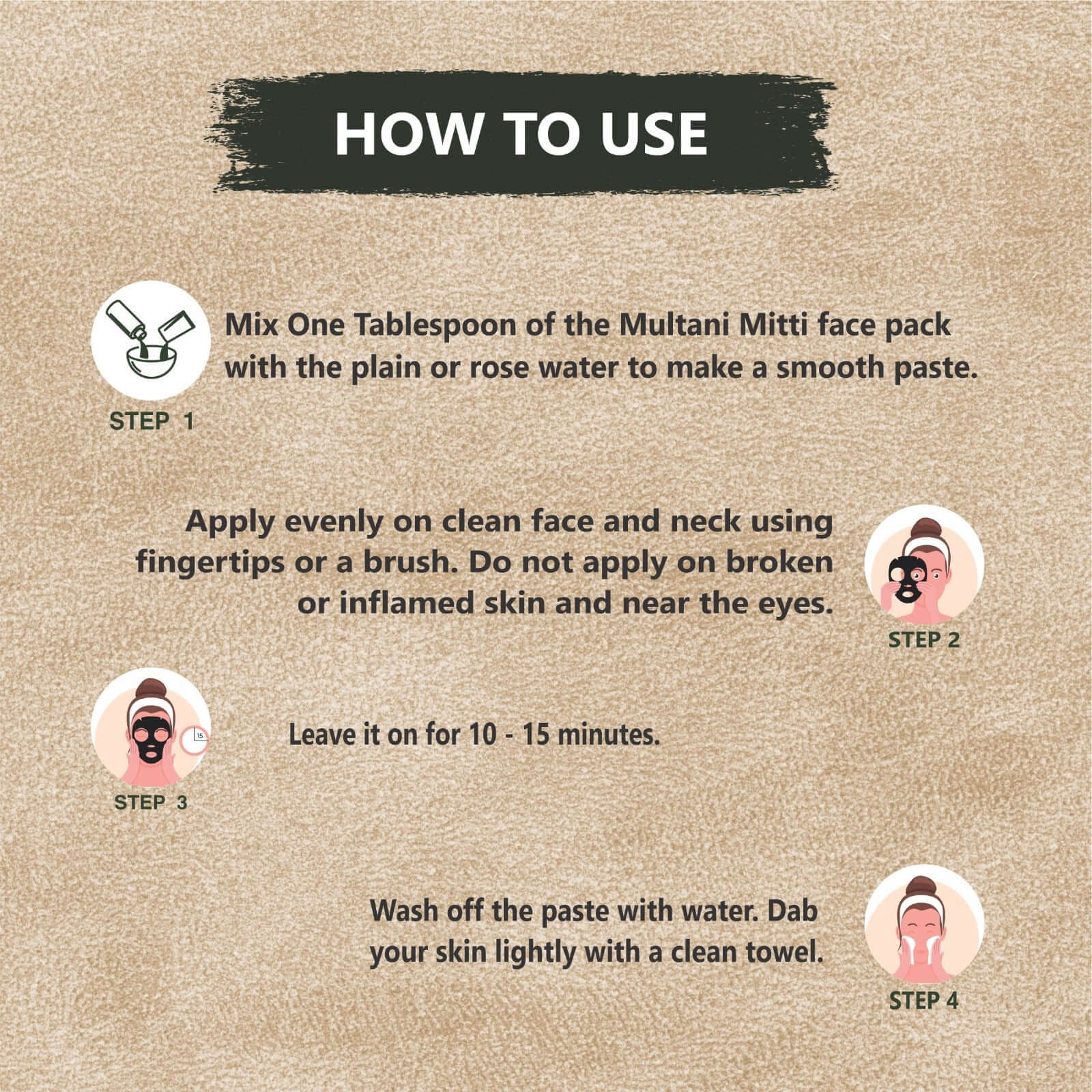 Step-by-step guide on using Shree Satnam Herbals Multani Mitti face pack for glowing skin.