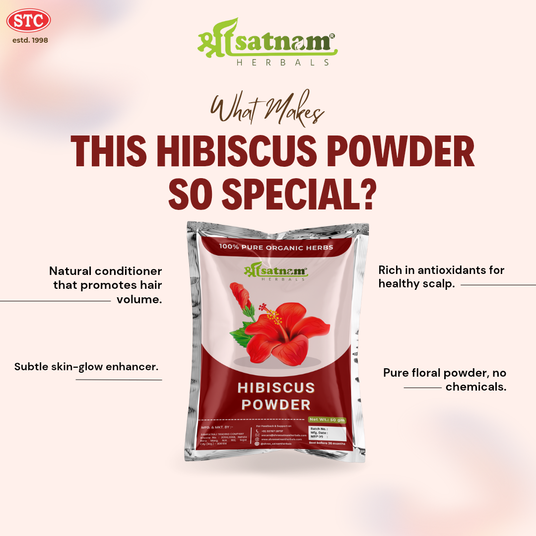 Pure Hibiscus Powder – Floral Hair Conditioner for Growth, Shine & Healthy Scalp, Skin Glow (100g)