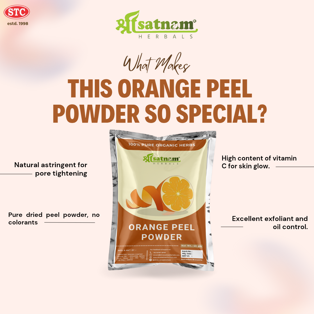 Pure Orange Peel Powder – Natural Vitamin C Exfoliant for Skin Glow, Oil Control & Gentle Detox (100g)